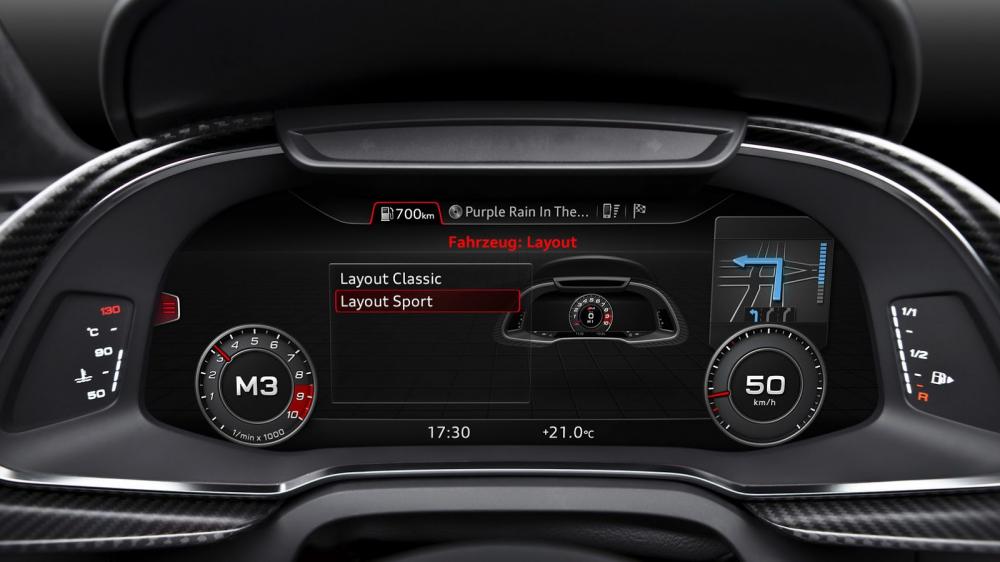 cụm đồng hồ của Audi R8 2017 