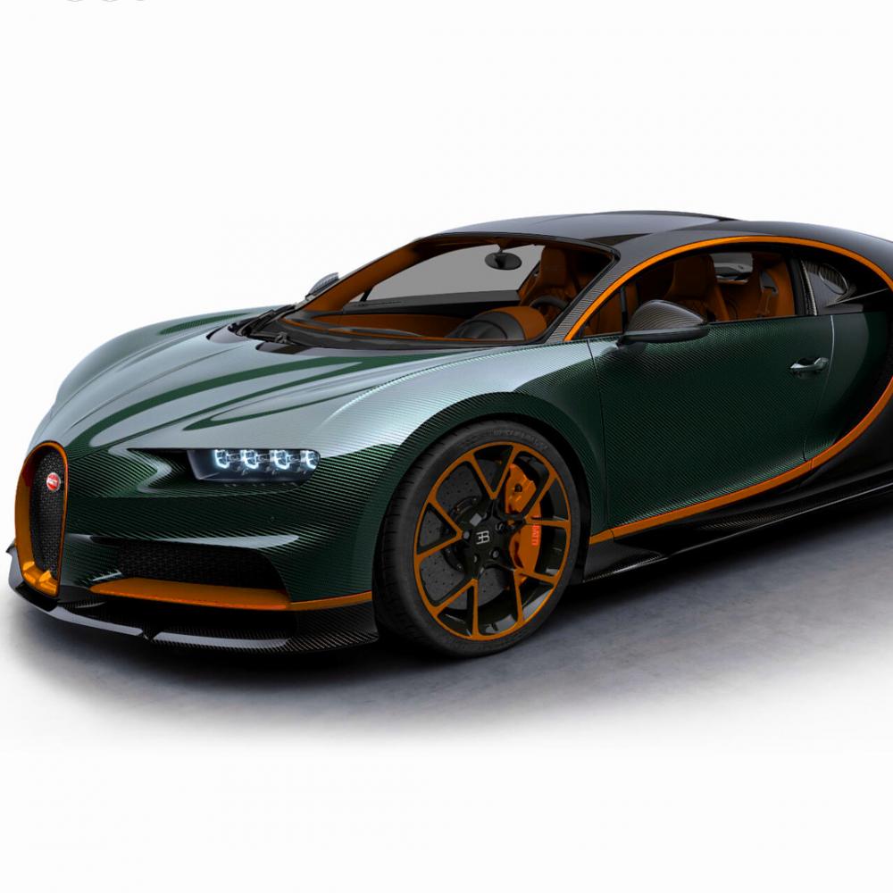Thánh cuồng màu xanh tậu thêm siêu xe Bugatti Chiron độc đáo