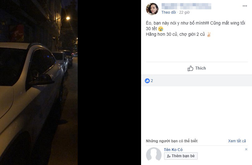 Xe bị vặt gương