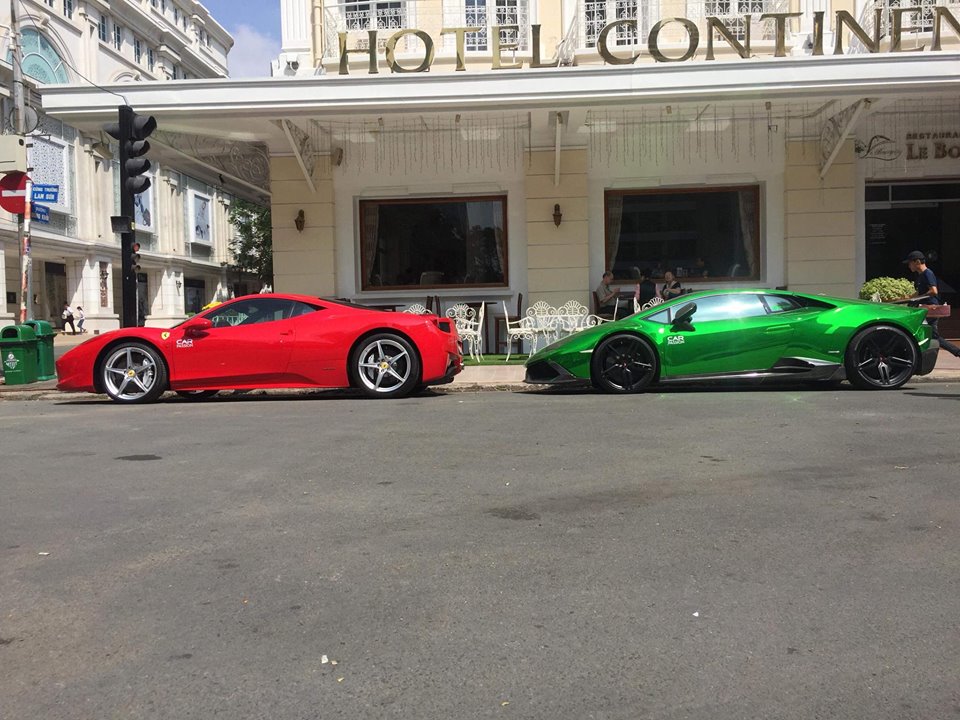 Ferrari 458 Italia cùng Lamborghini Huracan khoe dáng tại Sài thành vào cuối tuần Ferrari 458 Italia cùng Lamborghini Huracan khoe dáng tại Sài thành vào cuối tuần