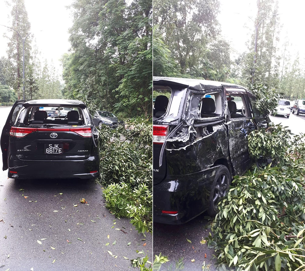 Chiếc minivan Toyota Estima tại hiện trường vụ tai nạn Chiếc minivan Toyota Estima tại hiện trường vụ tai nạn