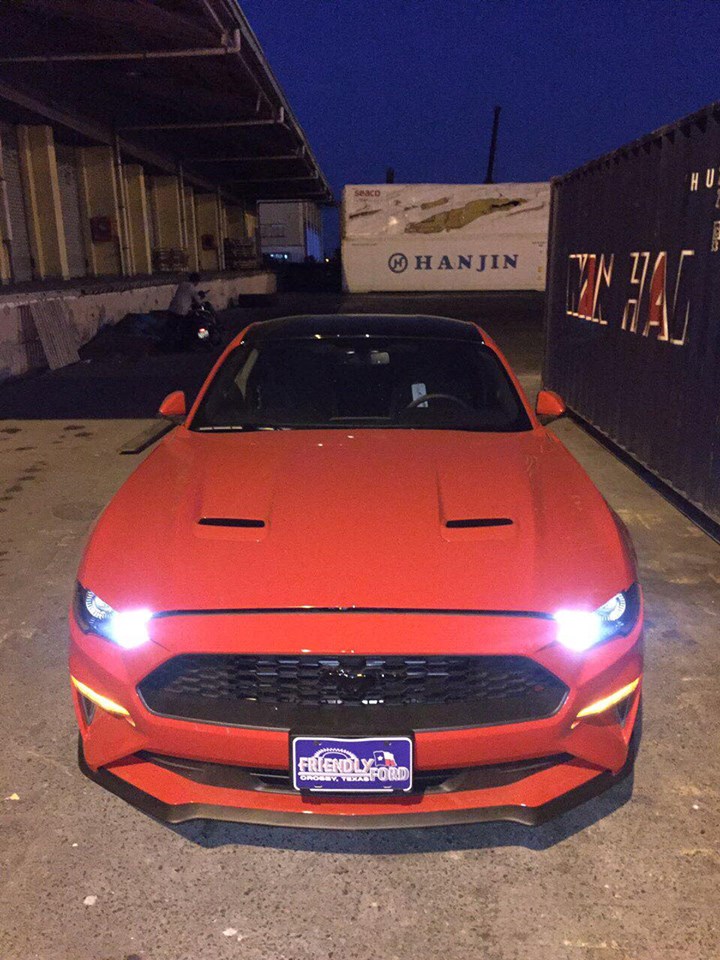 So với hơn 40 chiếc Ford Mustang thế hệ thứ 6 đang có mặt tại Việt Nam, phiên bản đời 2018 có sự nâng cấp nhẹ ở ngoại và nội thất của xe. Cụ thể, phần đầu xe Ford Mustang đời 2018 có cản va trước thiết kế lại, lưới tản nhiệt rộng hơn giúp làm mát động cơ tốt hơn.