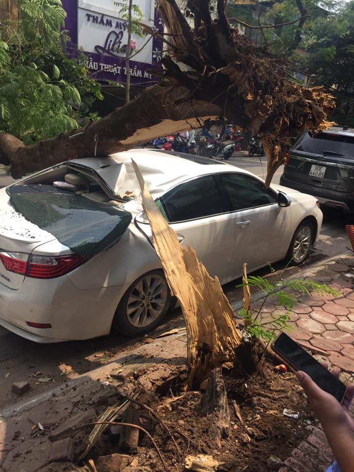 Chiếc Lexus ES350 bị hỏng đáng kể sau vụ tai nạn