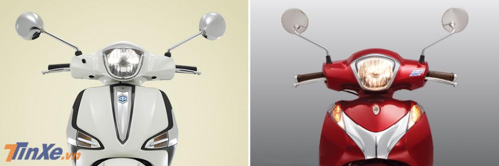Đầu xe Piaggio Liberty và Honda SH Mode