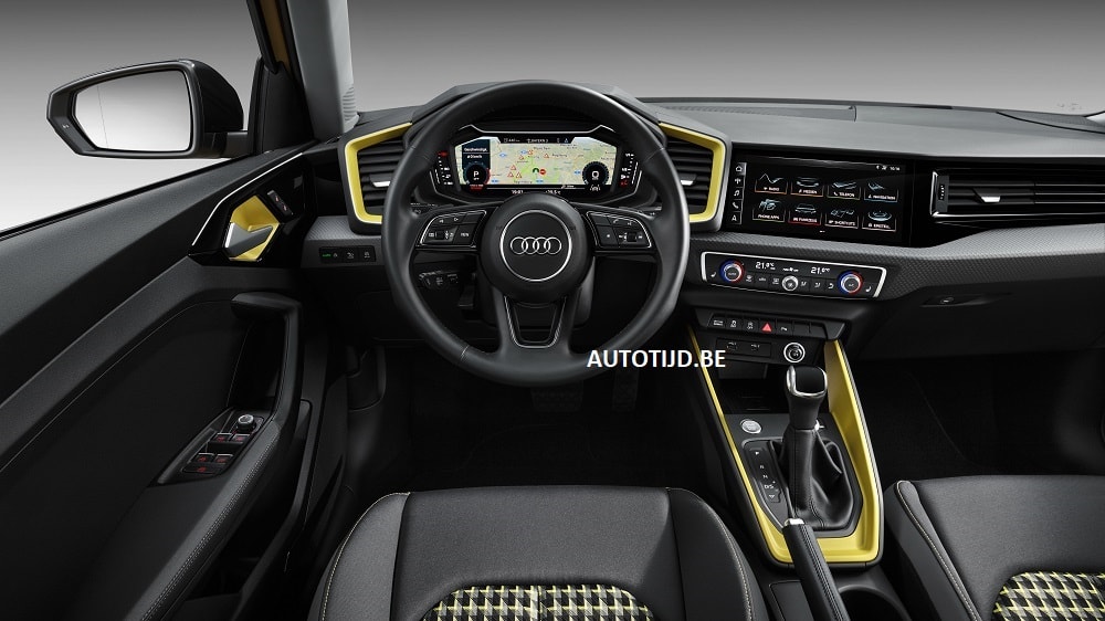 Nội thất của Audi A1 2019 với những điểm nhấn màu vàng