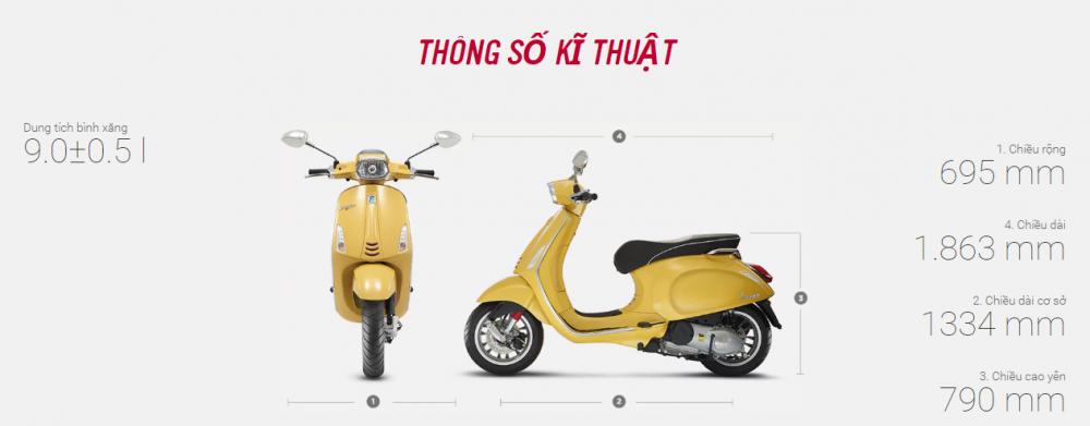 Kích thước của Vespa 