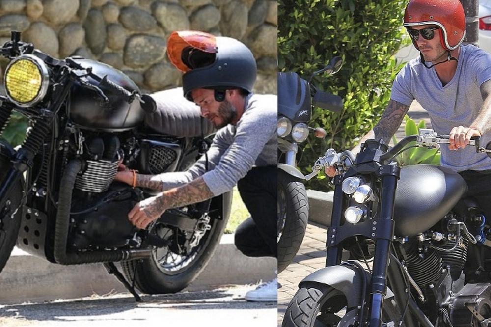 Beckham bên những chiếc xe của mình Beckham bên những chiếc xe của mình