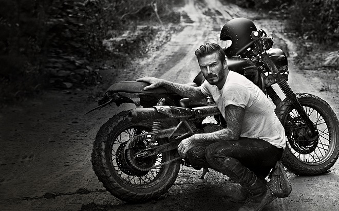 Beckham trong hành trình với chiếc Triumph Beckham trong hành trình với chiếc Triumph