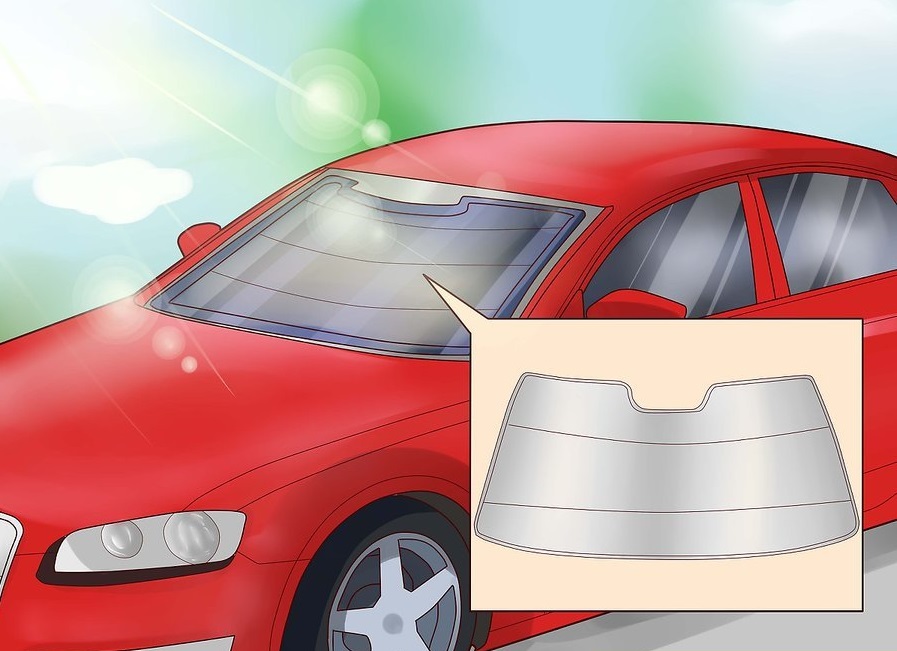 Dùng tấm che cho kính chắn gió