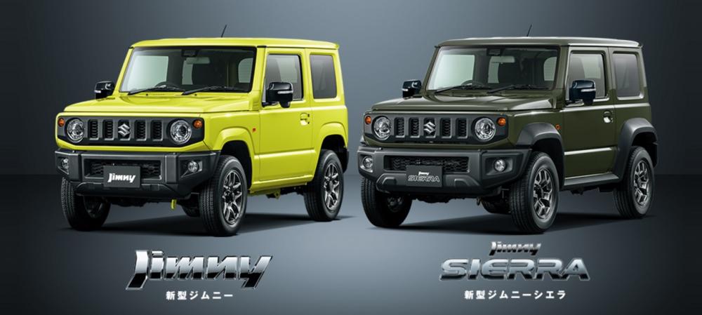 Suzuki Jimny 2019 bản thường (màu xanh cốm) và Sierra Suzuki Jimny 2019 bản thường (màu xanh cốm) và Sierra