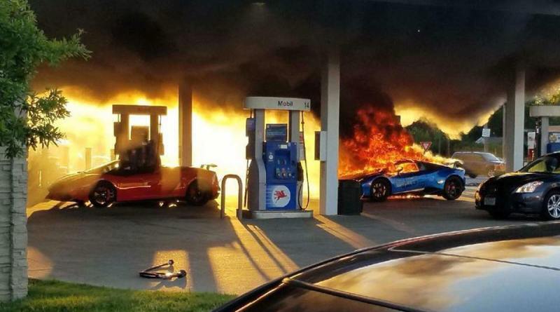 Chiếc Lamborghini màu cam đã may mắn thoát nạn