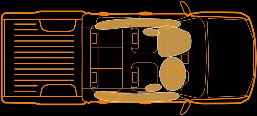 Cách bố trí túi khí an toàn trên Nissan Navara VL Plus