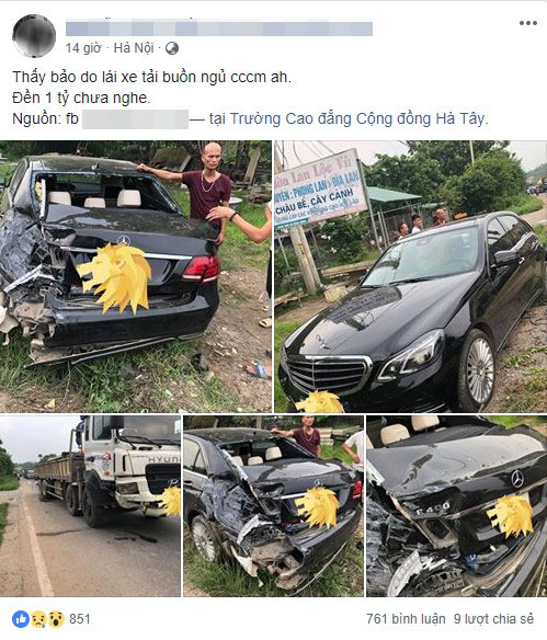 Hình ảnh và thông tin về vụ tai nạn được đăng lên mạng