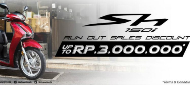 Poster khuyến mãi khi mua SH 150i tại Indonesia