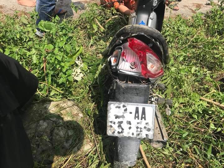 Chiếc Wave 50cc bị hư hỏng nặng