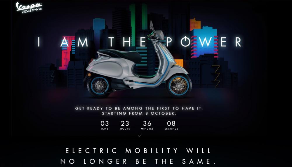 Đồng hồ đếm ngược đến thời điểm ra mắt Vespa Elettrica Đồng hồ đếm ngược đến thời điểm ra mắt Vespa Elettrica