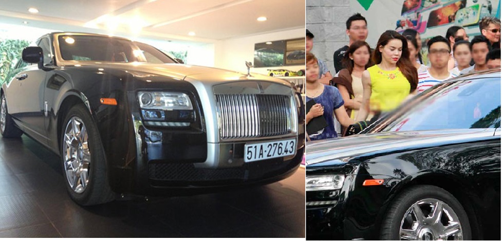 Người đẹp 1 số lần được đưa đón bằng xe siêu sang như Rolls-Royce Ghost của Cường Đô la