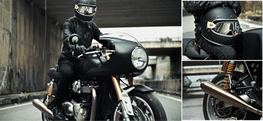 Để quảng bá cho sản phẩm, ZIFE đã có một bộ ảnh tuyệt đẹp trên chiếc Triumph Thruxton R 1200 Để quảng bá cho sản phẩm, ZIFE đã có một bộ ảnh tuyệt đẹp trên chiếc Triumph Thruxton R 1200