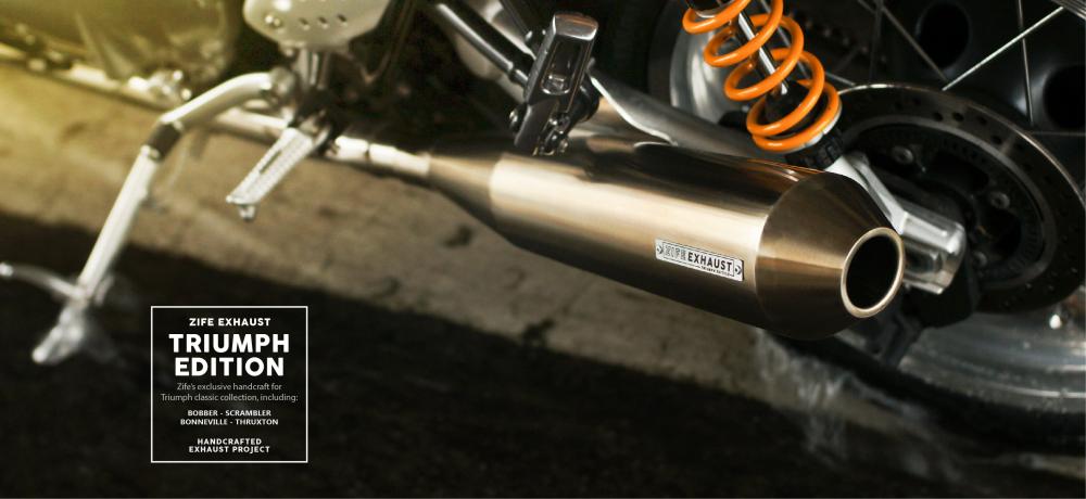 Cặp ống xả độ cho Triumph có 2 phiên bản màu để phù hợp với xe và cá tính của từng chủ nhân Cặp ống xả độ cho Triumph có 2 phiên bản màu để phù hợp với xe và cá tính của từng chủ nhân