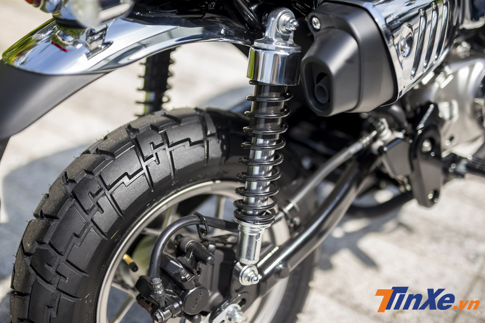 Và phía sau là giảm sóc ống lồng kép.