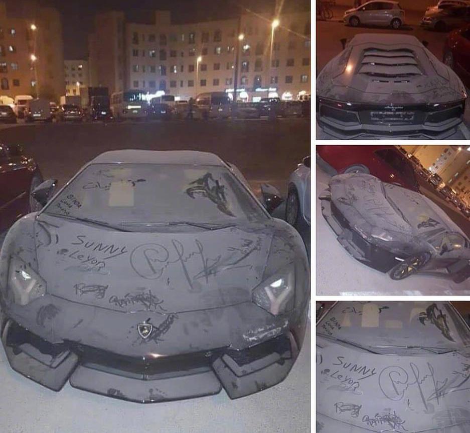 Hình ảnh chiếc Lamborghini Aventador bị bỏ rơi được đăng lên mạng Hình ảnh chiếc Lamborghini Aventador bị bỏ rơi được đăng lên mạng