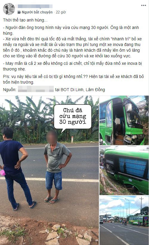 Đoạn chia sẻ về vụ tai nạn được lan truyền trên mạng