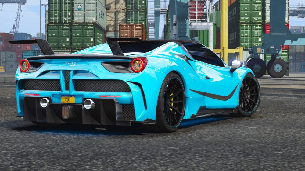 Phần đuôi xe Ferrari 488 GTB của bản độ Siracusa 4XX Mansory Phần đuôi xe Ferrari 488 GTB của bản độ Siracusa 4XX Mansory
