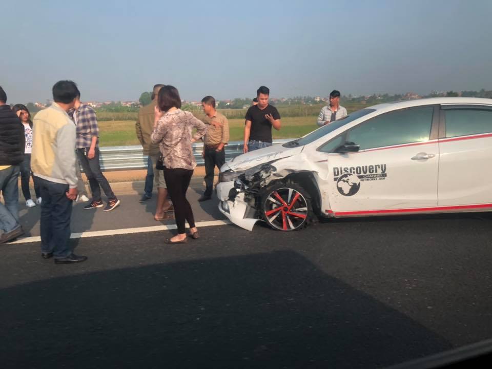 Chiếc Kia K3 tại hiện trường vụ tai nạn