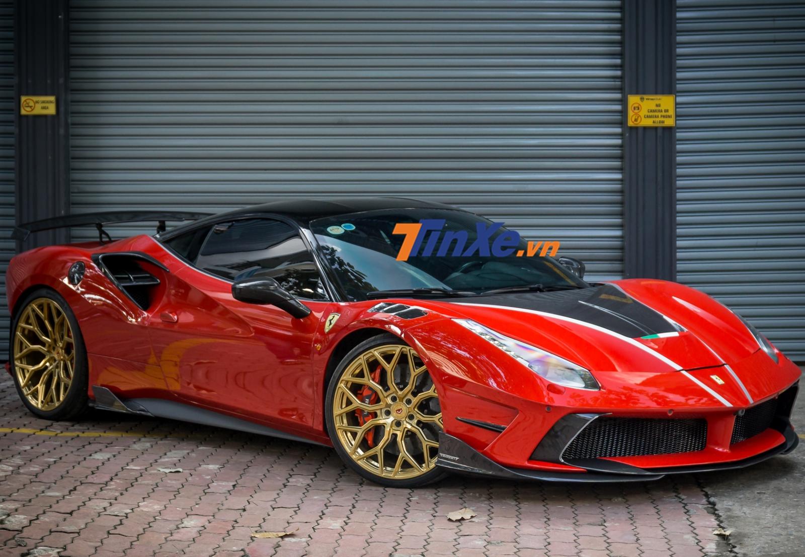 Siêu xe Ferrari 488 GTB độ độc nhất Việt Nam này không được nâng cấp động cơ nhưng có hệ thống ống xả của FI