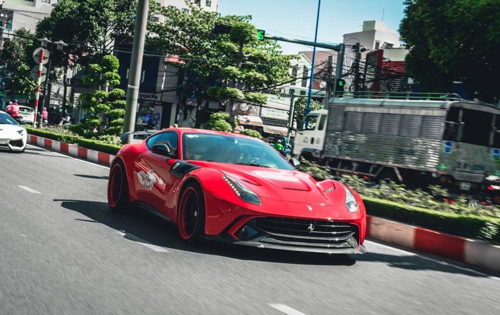 Đại hội siêu xe ở Long Hải sẽ có khoảng 7 chiếc siêu xe góp mặt và 1 trong số đó có Ferrari F12 Berlinetta mới ra biển số tỉnh Bà Rịa - Vũng Tàu