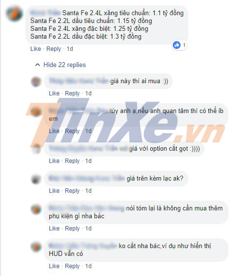 4 bản đầu của Hyundai Santa Fe 2019 đã có giá tạm tính