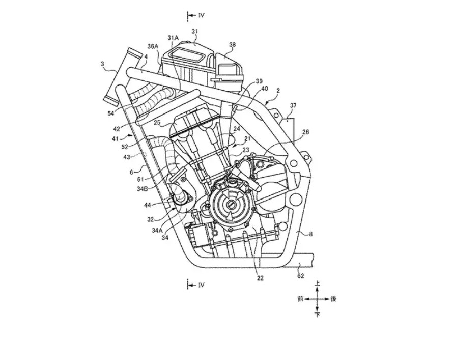 Có thể dễ dàng nhìn thấy bộ tăng áp turbo kết nối với khung xe bằng đoạn ống ngắn