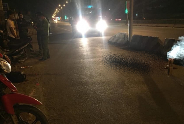 Dải phân cách nơi xảy ra vụ tai nạn Dải phân cách nơi xảy ra vụ tai nạn