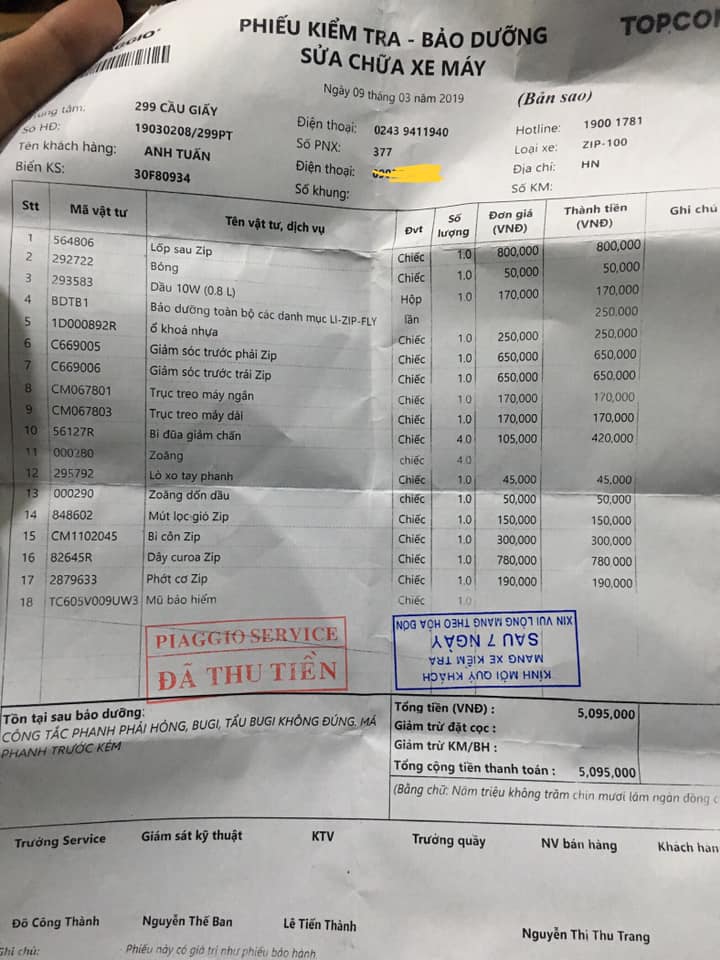 Hóa đơn được đưa lên mạng xã hội khiến nhiều người phải lo lắng (Nguồn: OFFB)