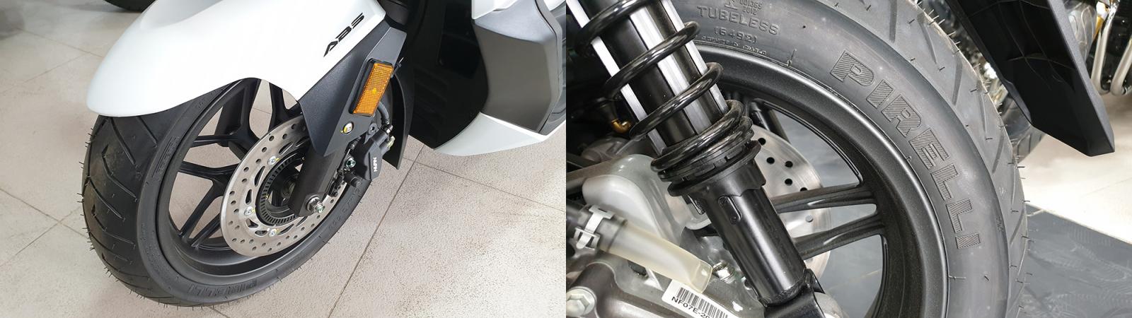 Bộ vành đúc 15 inch ở trước và 14 inch ở sau của Honda Forza 300