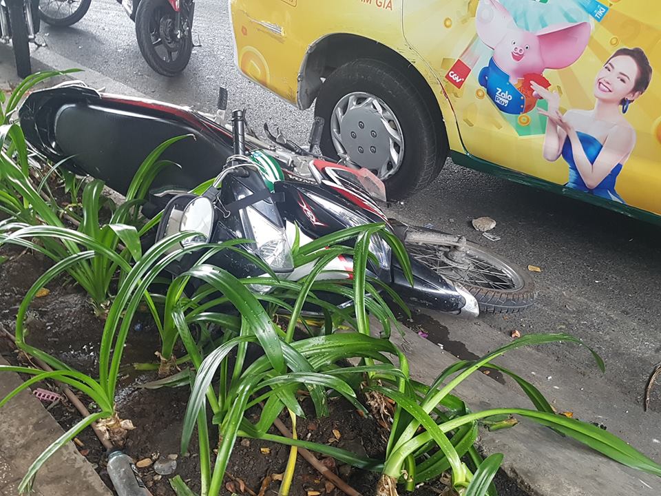 Chiếc xe máy của nam thanh niên chạy grab