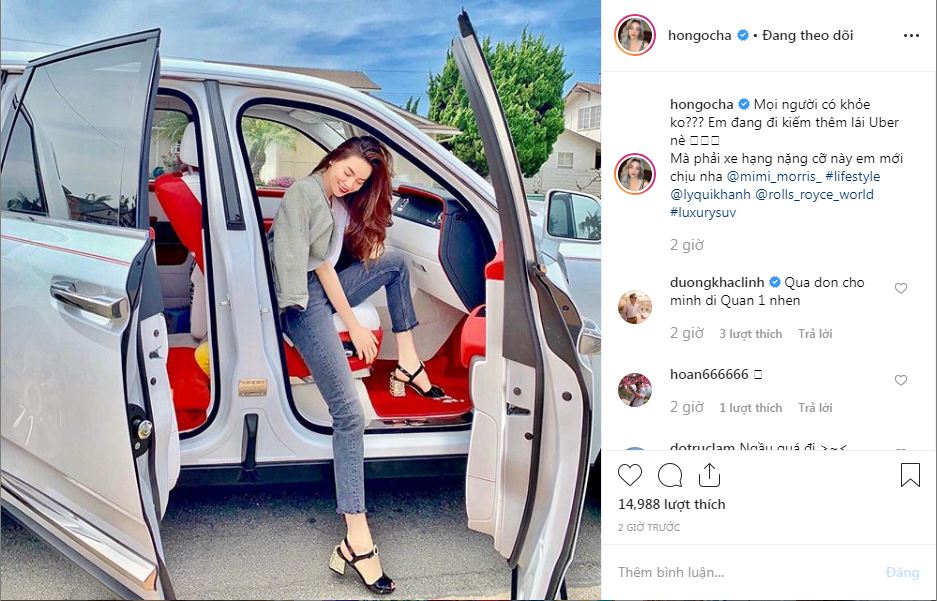 Hồ Ngọc Hà sang Mỹ chạy thêm Uber nhưng phải là Rolls-Royce Cullinan mới xứng đáng