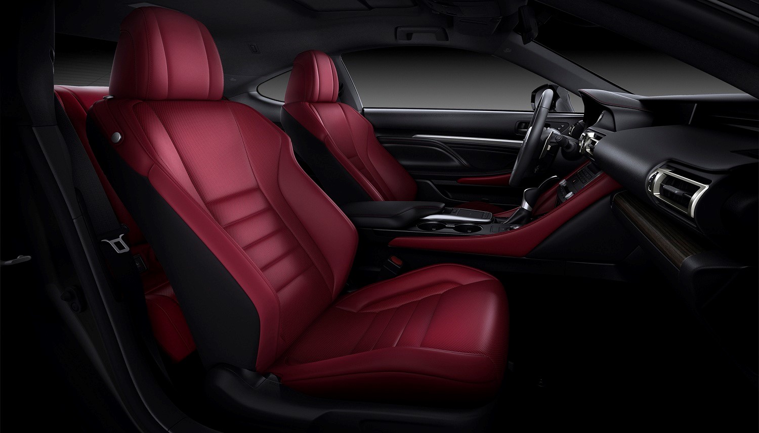 Nội thất của Lexus RC 300 2019 có 4 màu tùy chọn: Đen, Đỏ Dark Rose, Nâu Ocher, Nâu vàng Clover Nội thất của Lexus RC 300 2019 có 4 màu tùy chọn: Đen, Đỏ Dark Rose, Nâu Ocher, Nâu vàng Clover