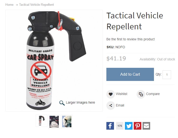 Bình xịt vô hiệu hóa ô tô để tránh tai nạn