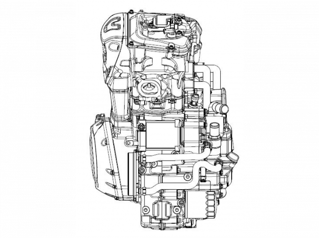 Có thể thấy rõ hệ thống ống dẫn nước làm mát trên động cơ V-Twin mới