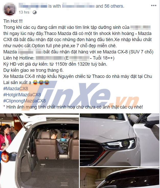 Các đại lý chính hãng đã bắt đầu nhận cọc Mazda CX-8 Các đại lý chính hãng đã bắt đầu nhận cọc Mazda CX-8