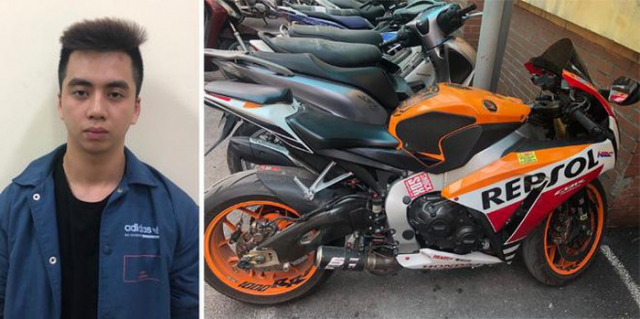 Được biết vợ chồng ông Đức bà Thoa có việc về quê vài ngày nên đã gửi chìa khóa nhờ Thanh đến trông nhà giúp. Thanh đã bán 14 cây vàng cho một cửa hàng ở Hải Phòng được khoảng 500 triệu đồng & mua xe CBR1000 giá 420 triệu đồng. Sau đó tiếp tục lấy trộm tiếp 10 cây vàng thì bị lực lượng chức năng phát hiện & bắt giữ. Thanh nien 9X trong nha giup di tau ngay CBR1000 sau khi 25 cay vang boc hoi trong ket sat Thanh niên 9X trông nhà giúp dì tậu ngay CBR1000 sau khi 25 cây vàng 'bốc hơi' trong két sắt. Theo khai nhận của Nguyễn Thế Thanh, đầu tháng 7-2018, vợ chồng ông Đức bà Thoa có việc về quê vài ngày nên đã gửi chìa khóa nhờ Thanh đến trông nhà giúp. Nhân cơ hội này, Thanh nảy sinh ý định trộm cắp tài sản. Thanh lục lọi trong phòng ngủ của vợ chồng ông Đức, bà Thoa và phát hiện trong hộp bút trên giá sách bàn làm việc có 2 chiếc chìa khóa giống chìa khóa két sắt. Thanh liền cầm lấy mở thử chiếc két sắt gần giường ngủ. Bên trong két sắt, Thanh phát hiện ngoài giấy tờ còn có 15 cây vàng được gói bọc cẩn thận trong nhiều lớp vải. Tuy nhiên, lần đầu thấy số vàng lớn như vậy làm Thanh choáng ngợp, ngắm nghía hồi lâu, chần chừ không dám lấy ngay mà quyết định cất trở lại két sắt và để lại chìa khóa két về vị trí cũ. 3 ngày sau, khi biết vợ chồng ông Đức sắp trở về, Thanh quyết định ra tay. Lúc đầu, Thanh mở két và chỉ lấy đi 1 cây vàng, mang ra một cửa hàng vàng bán được 35 triệu đồng. Sau đó mở két sắt lấy đi toàn bộ số vàng, mang về chung cư nơi Thanh thuê trọ ở phố Trần Thái Tông, phường Dịch Vọng, quận Cầu Giấy cất giấu. Trên đường đi, Thanh vứt tờ giấy đảm bảo vàng xuống cống. Thanh quay lại nhà ông Đức để tiếp tục trông hộ nhà như không có chuyện gì xảy ra. Thanh nien 9X trong nha giup di tau ngay CBR1000 sau khi 25 cay vang boc hoi trong ket sat - 2 Hình ảnh đối tượng Nguyễn Thế Thanh (SN 1994, trú tại TP Hạ Long, Quang Ninh) Tối cùng ngày, vợ chồng ông Đức trở về, Thanh bàn giao lại chìa khóa và xin phép về quê. Sau một thời gian nghe ngóng, thấy vợ chồng ông bà Đức Thoa không hay biết gì về chuyện mất tài sản, Thanh mới tính đến chuyện tiêu số tiền lớn trộm cắp được. Thanh đã bán 14 cây vàng cho một cửa hàng ở Hải Phòng được khoảng 500 triệu đồng, thanh toán tiền mua xe CBR 420 triệu đồng. Thanh nien 9X trong nha giup di tau ngay CBR1000 sau khi 25 cay vang boc hoi trong ket sat - 3 Hình ảnh chiếc CBR1000 của đối tượng. Thanh nien 9X trong nha giup di tau ngay CBR1000 sau khi 25 cay vang boc hoi trong ket sat - 4 Trước đó thanh niên này đã đăng tải chiếc xe của mình mua được trên group Vietnam Motor Show. Mấy tháng sau, khoảng tháng 1-2019 vợ chồng ông Đức lại lên kế hoạch đi du lịch và gọi Thanh đến giao chìa khóa tiếp tục nhờ Thanh trông nhà mà không hề biết 15 cây vàng trong két sắt đã bị đứa cháu họ này khoắng sạch trước đó. Thấy việc trộm cắp quá dễ dàng, nhân cơ hội này, Thanh tiếp tục quyết định ra tay và lấy trộm tiếp 10 cây vàng. Quá trình khởi tố điều tra cơ quan CSĐT CAQ Cầu Giấy đã làm rõ Nguyễn Thế Thanh chính là thủ phạm trộm cắp 25 cây vàng với tổng giá trị khoảng gần 1 tỷ đồng của vợ chồng ông Mai Xuân Đức và bà Nguyễn Thị Thoa ở phường Nghĩa Đô (quận Cầu Giấy). Hiện, Công an quận Cầu Giấy đã thu hồi được một phần tài sản liên quan phát sinh từ vụ trộm trên, gồm: chiếc môtô phân khối lớn CBR 1000, chiếc xe máy SH và điện thoại iPhone 8 Plus 64G. Được biết vợ chồng ông Đức bà Thoa có việc về quê vài ngày nên đã gửi chìa khóa nhờ Thanh đến trông nhà giúp. Thanh đã bán 14 cây vàng cho một cửa hàng ở Hải Phòng được khoảng 500 triệu đồng & mua xe CBR1000 giá 420 triệu đồng. Sau đó tiếp tục lấy trộm tiếp 10 cây vàng thì bị lực lượng chức năng phát hiện & bắt giữ. Thanh nien 9X trong nha giup di tau ngay CBR1000 sau khi 25 cay vang boc hoi trong ket sat Thanh niên 9X trông nhà giúp dì tậu ngay CBR1000 sau khi 25 cây vàng 'bốc hơi' trong két sắt. Theo khai nhận của Nguyễn Thế Thanh, đầu tháng 7-2018, vợ chồng ông Đức bà Thoa có việc về quê vài ngày nên đã gửi chìa khóa nhờ Thanh đến trông nhà giúp. Nhân cơ hội này, Thanh nảy sinh ý định trộm cắp tài sản. Thanh lục lọi trong phòng ngủ của vợ chồng ông Đức, bà Thoa và phát hiện trong hộp bút trên giá sách bàn làm việc có 2 chiếc chìa khóa giống chìa khóa két sắt. Thanh liền cầm lấy mở thử chiếc két sắt gần giường ngủ. Bên trong két sắt, Thanh phát hiện ngoài giấy tờ còn có 15 cây vàng được gói bọc cẩn thận trong nhiều lớp vải. Tuy nhiên, lần đầu thấy số vàng lớn như vậy làm Thanh choáng ngợp, ngắm nghía hồi lâu, chần chừ không dám lấy ngay mà quyết định cất trở lại két sắt và để lại chìa khóa két về vị trí cũ. 3 ngày sau, khi biết vợ chồng ông Đức sắp trở về, Thanh quyết định ra tay. Lúc đầu, Thanh mở két và chỉ lấy đi 1 cây vàng, mang ra một cửa hàng vàng bán được 35 triệu đồng. Sau đó mở két sắt lấy đi toàn bộ số vàng, mang về chung cư nơi Thanh thuê trọ ở phố Trần Thái Tông, phường Dịch Vọng, quận Cầu Giấy cất giấu. Trên đường đi, Thanh vứt tờ giấy đảm bảo vàng xuống cống. Thanh quay lại nhà ông Đức để tiếp tục trông hộ nhà như không có chuyện gì xảy ra. Thanh nien 9X trong nha giup di tau ngay CBR1000 sau khi 25 cay vang boc hoi trong ket sat - 2 Hình ảnh đối tượng Nguyễn Thế Thanh (SN 1994, trú tại TP Hạ Long, Quang Ninh) Tối cùng ngày, vợ chồng ông Đức trở về, Thanh bàn giao lại chìa khóa và xin phép về quê. Sau một thời gian nghe ngóng, thấy vợ chồng ông bà Đức Thoa không hay biết gì về chuyện mất tài sản, Thanh mới tính đến chuyện tiêu số tiền lớn trộm cắp được. Thanh đã bán 14 cây vàng cho một cửa hàng ở Hải Phòng được khoảng 500 triệu đồng, thanh toán tiền mua xe CBR 420 triệu đồng. Thanh nien 9X trong nha giup di tau ngay CBR1000 sau khi 25 cay vang boc hoi trong ket sat - 3 Hình ảnh chiếc CBR1000 của đối tượng. Thanh nien 9X trong nha giup di tau ngay CBR1000 sau khi 25 cay vang boc hoi trong ket sat - 4 Trước đó thanh niên này đã đăng tải chiếc xe của mình mua được trên group Vietnam Motor Show. Mấy tháng sau, khoảng tháng 1-2019 vợ chồng ông Đức lại lên kế hoạch đi du lịch và gọi Thanh đến giao chìa khóa tiếp tục nhờ Thanh trông nhà mà không hề biết 15 cây vàng trong két sắt đã bị đứa cháu họ này khoắng sạch trước đó. Thấy việc trộm cắp quá dễ dàng, nhân cơ hội này, Thanh tiếp tục quyết định ra tay và lấy trộm tiếp 10 cây vàng. Quá trình khởi tố điều tra cơ quan CSĐT CAQ Cầu Giấy đã làm rõ Nguyễn Thế Thanh chính là thủ phạm trộm cắp 25 cây vàng với tổng giá trị khoảng gần 1 tỷ đồng của vợ chồng ông Mai Xuân Đức và bà Nguyễn Thị Thoa ở phường Nghĩa Đô (quận Cầu Giấy). Hiện, Công an quận Cầu Giấy đã thu hồi được một phần tài sản liên quan phát sinh từ vụ trộm trên, gồm: chiếc môtô phân khối lớn CBR 1000, chiếc xe máy SH và điện thoại iPhone 8 Plus 64G.