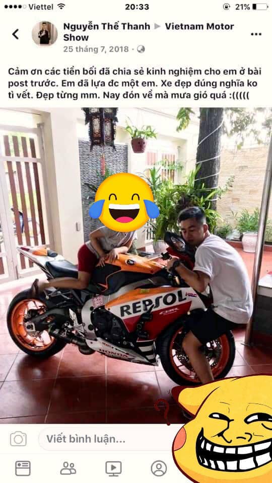 Trước đó thanh niên này đã đăng tải chiếc xe của mình mua được trên group Vietnam Motor Show. Trước đó thanh niên này đã đăng tải chiếc xe của mình mua được trên group Vietnam Motor Show.