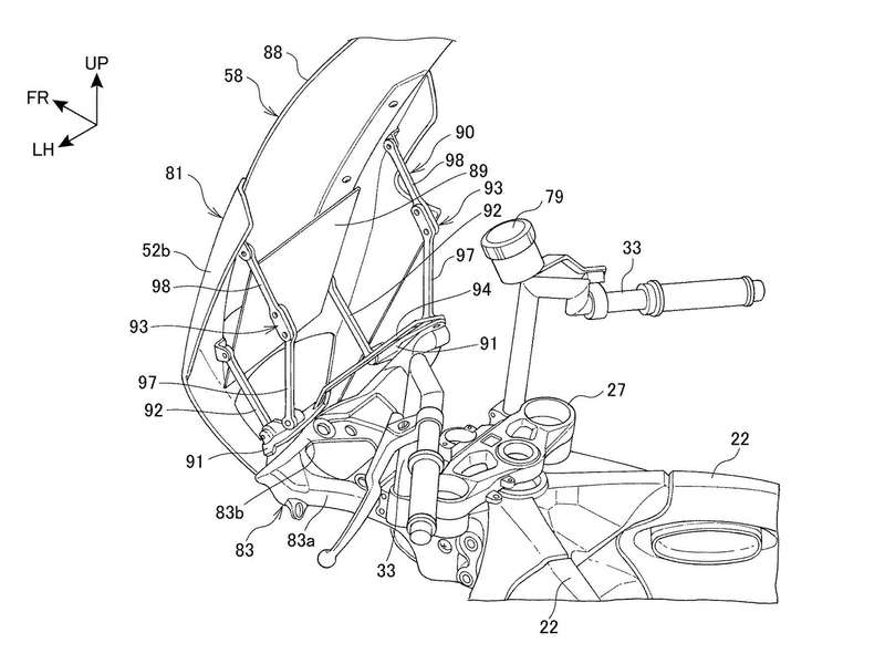 Kính chắn gió của xe có thể thay đổi vị trí, gần giống với cách điều chỉnh độ cao kính chắn gió của xe Touring Kính chắn gió của xe có thể thay đổi vị trí, gần giống với cách điều chỉnh độ cao kính chắn gió của xe Touring