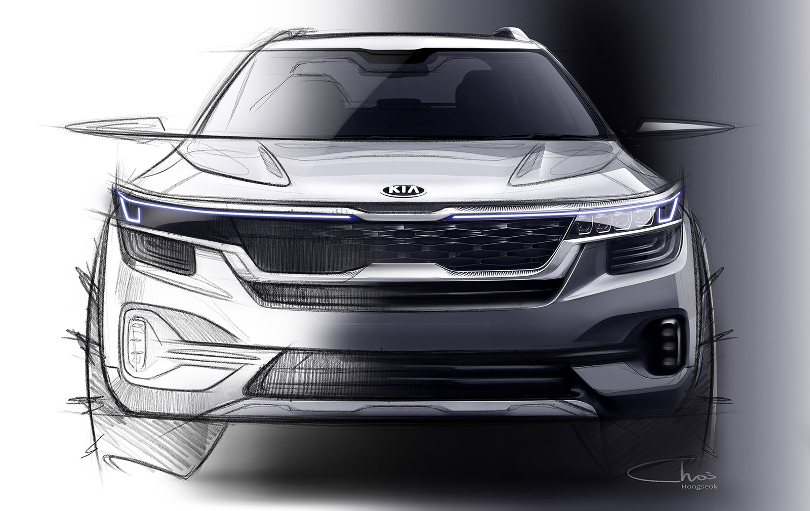 Thiết kế đầu xe của mẫu SUV cỡ B mới nhà Kia Thiết kế đầu xe của mẫu SUV cỡ B mới nhà Kia