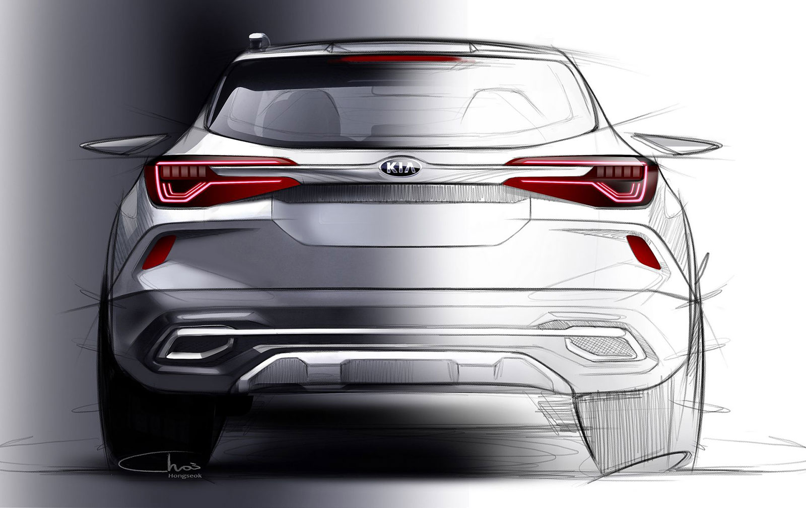 Mẫu SUV Kia mới nhìn từ phía sau Mẫu SUV Kia mới nhìn từ phía sau
