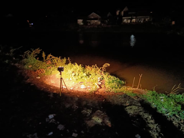 Vị trí nơi chiếc Suzuki Satria F150 lao xuống sông