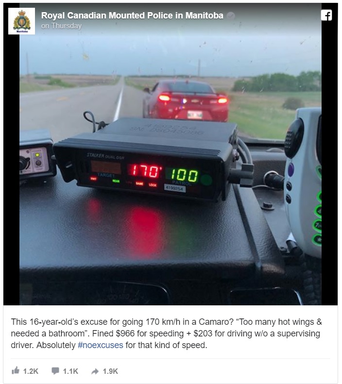 Thông báo của lực lượng cảnh sát Royal Canadian Mounted Police trên Facebook