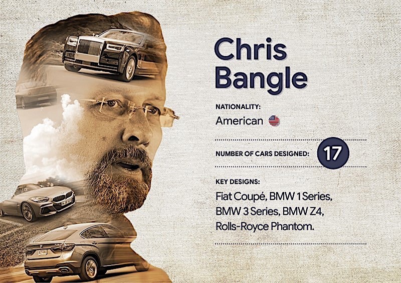 Nhà thiết kế Chris Bangle người Mỹ từng thiết kế 17 mẫu xe gồm Fiat Coupé, BMW 1 Series, Rolls-Royce Phantom