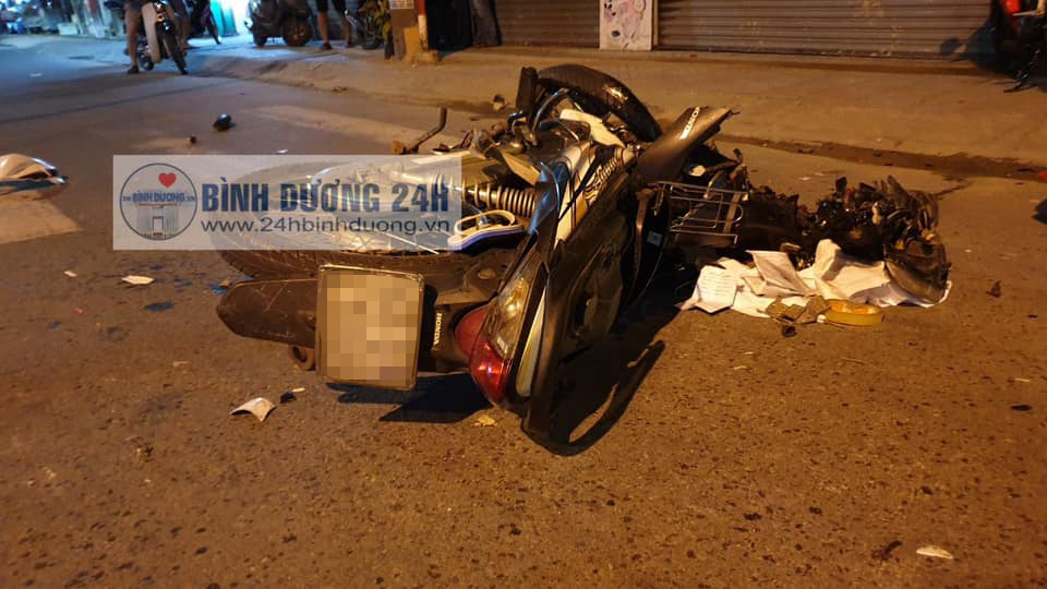 Chiếc Honda Wave trong vụ tai nạn đêm ngày 14/6